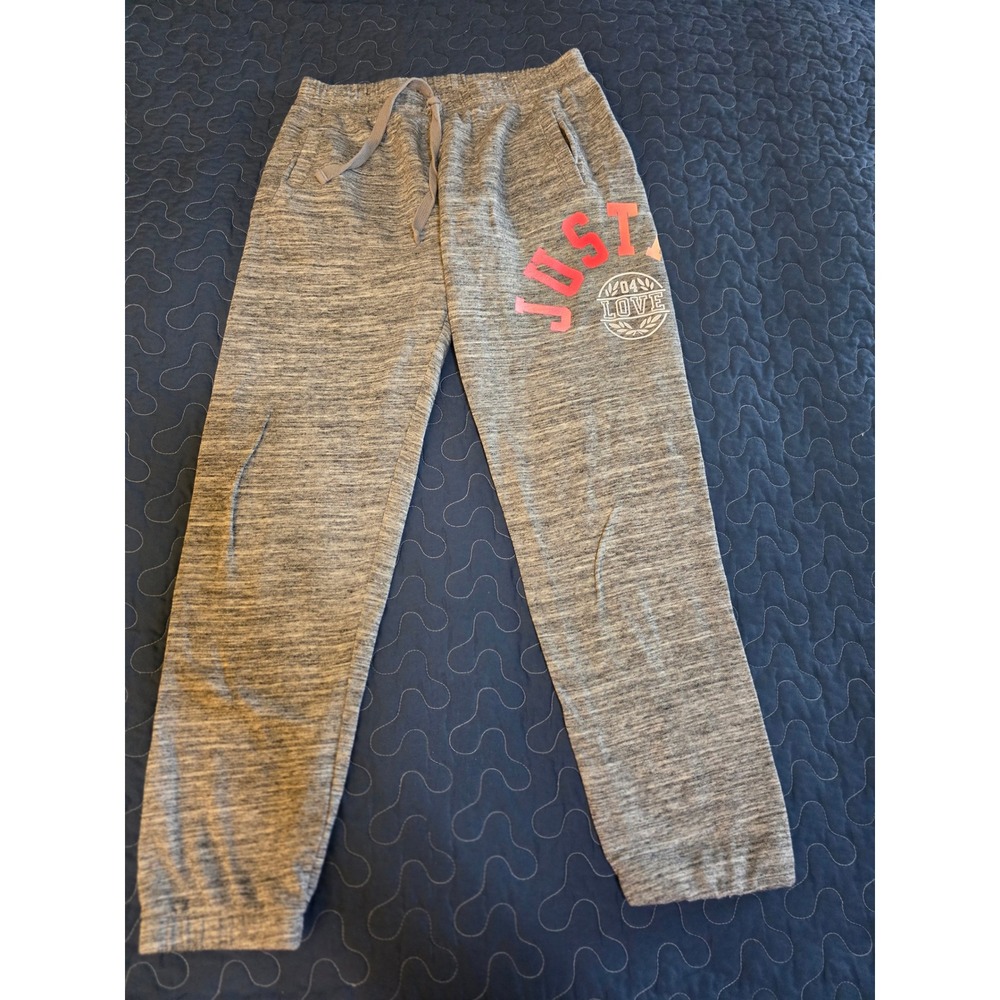 Justice Active Girls Size 14 Gray Heather Jogger Sweatpants Drawstring Pockets